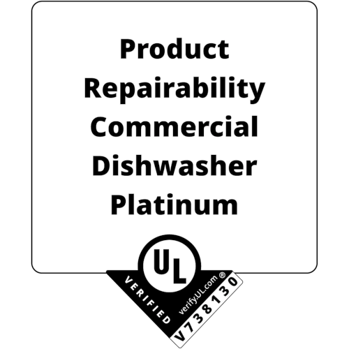 Product Repairability Commercial Diswasher Platinum UL Verified